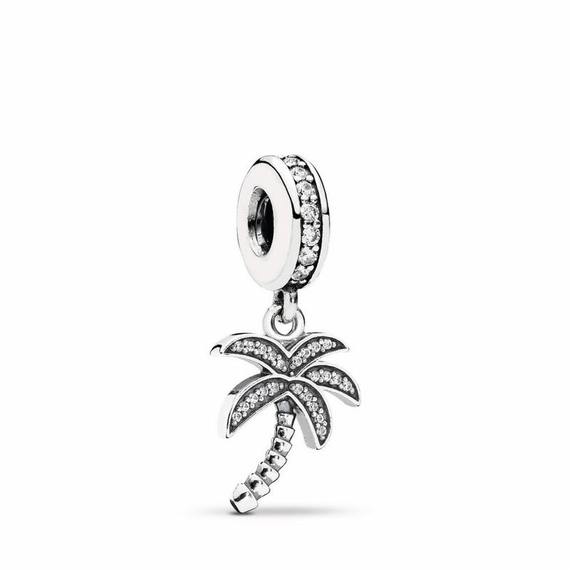 Pandora Sparkling Palm Tree Dangle Charm Europe - Sterling Silver/Cubic Zirconia - 317248HRX
